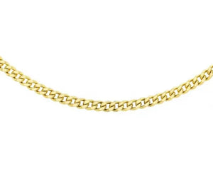 9ct Yellow Gold Solid Diamond Cut Curb Chain 40cm #23785