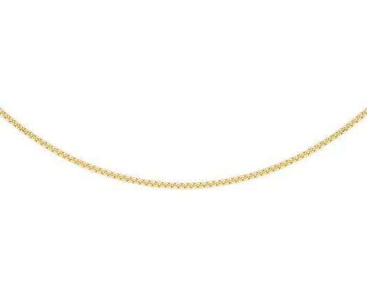 9ct Yellow Gold Hollow Diamond Cut Box Chain 40cm #23772