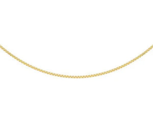9ct Yellow Gold Hollow Diamond Cut Box Chain 40cm #23772