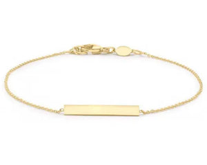 9ct Yellow Gold Solid Horizon Bar Bracelet 18+1cm #23776