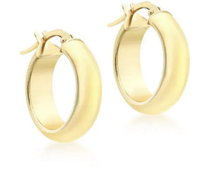 9ct Yellow Gold 5mm Round Hollow Hoop Earrings # 23695