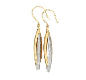 9ct Yellow/White Gold Drop Earrings #22998