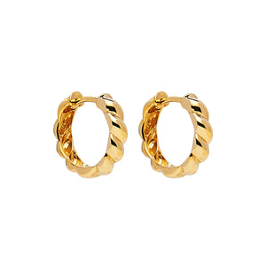 Najo Zippy Twist Huggie Gold Plated Earrings #23077