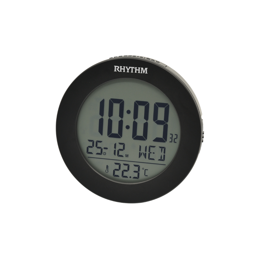 Rhythm LCT103NR02 Digital Alarm Clock Black #25296