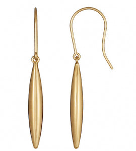 9ct Yellow Gold Marquise Drop Earrings #