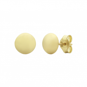 9ct Yellow Gold Dome Button Earrings #22827