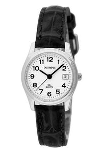 Olympic Ladies Leather Steel Watch #