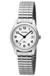 Olympic Ladies Date 12 figure Expanding Strap Watch #