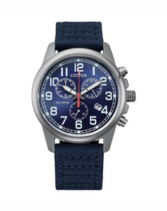 Citizen Eco Drive Gents Blue Chronograph Watch #
