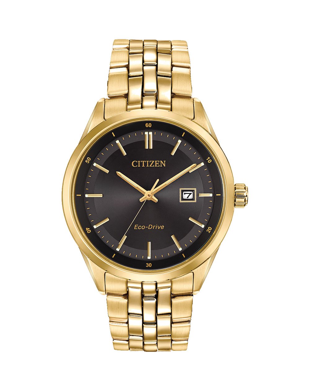 Citizen Eco Drive Gents Dress Watch Black Face Watch #