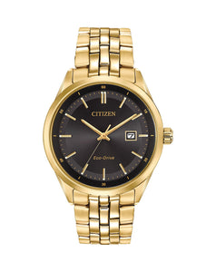 Citizen Eco Drive Gents Dress Watch Black Face Watch #