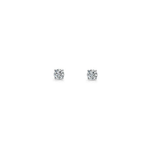 Sterling Silver 3mm Round White CZ Claw Set Studs #