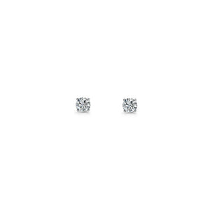 Sterling Silver 3mm Round White CZ Claw Set Studs #23678