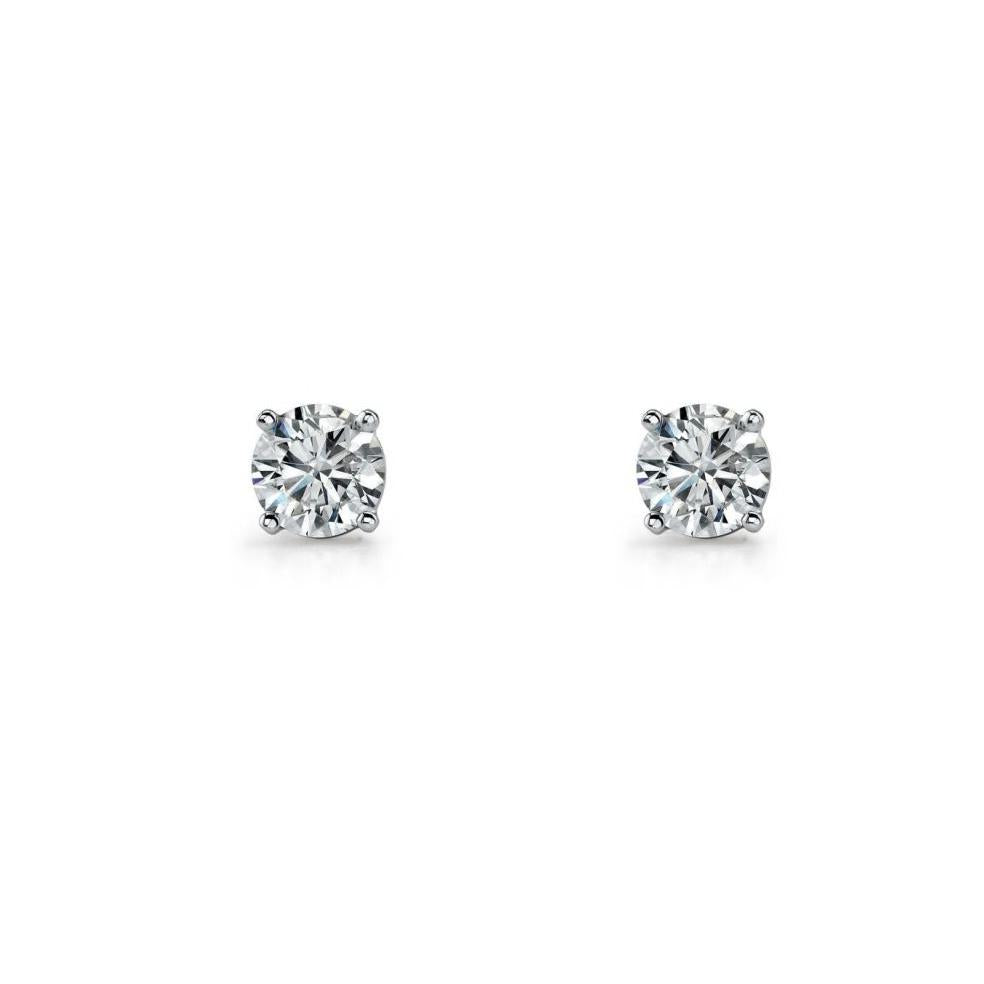 Sterling Silver 7mm Round White CZ Claw Set Studs #