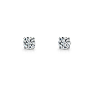 Sterling Silver 7mm Round White CZ Claw Set Studs #23682