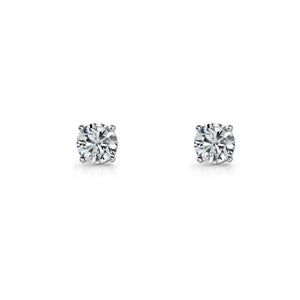Sterling Silver 7mm Round White CZ Claw Set Studs #
