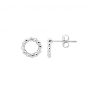 Sterling Silver 9mm Open Circle Bubble Stud Earrings #22647