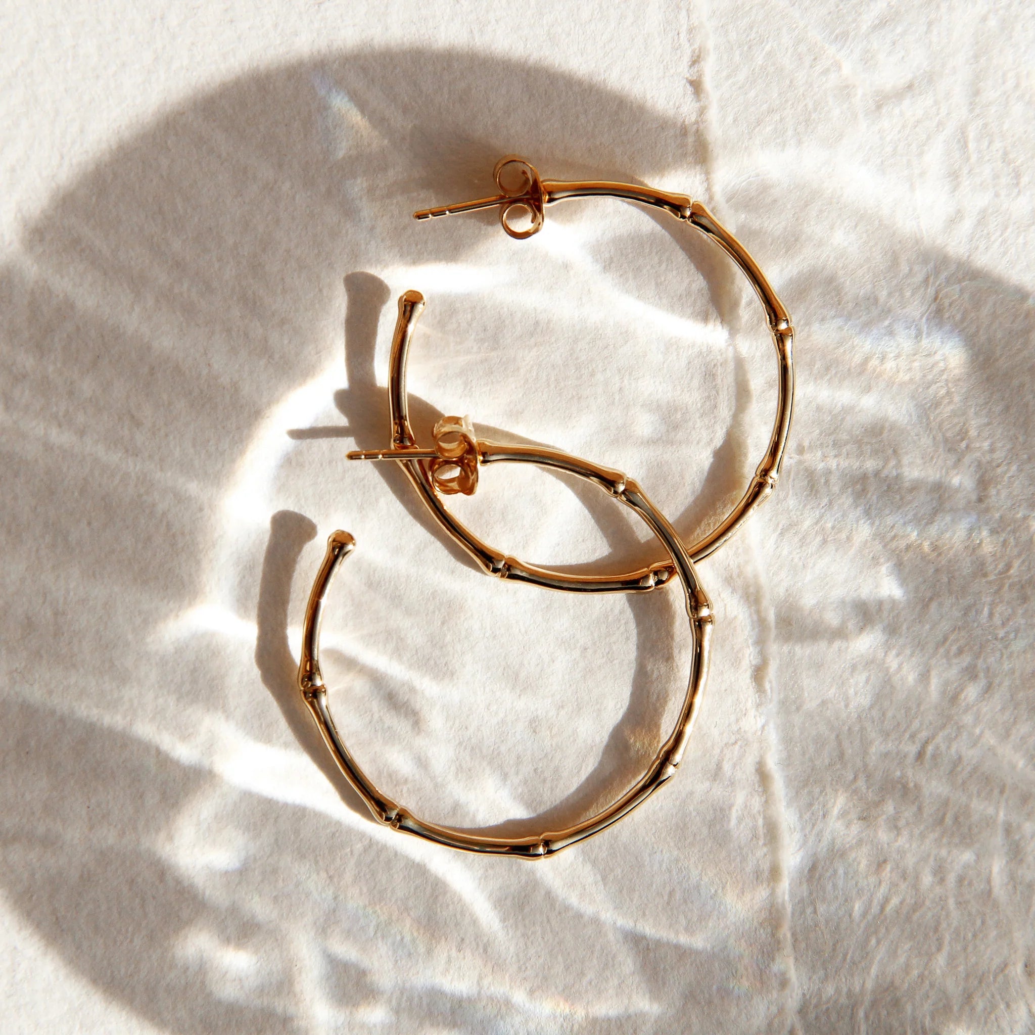 Najo Bamboo Large Stud Hoop Earrings #