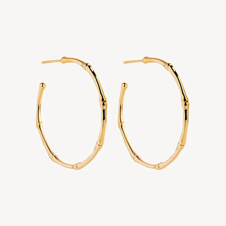 Najo Bamboo Large Stud Hoop Earrings #