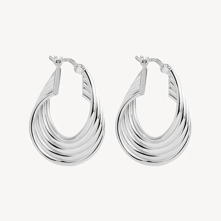 Najo Revival Round Silver Hoop Earrings #24592#24593#24594#24577#24460