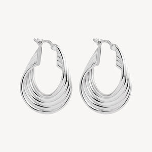 Najo Revival Round Silver Hoop Earrings #24592#24593#24594#24577#24460