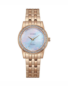 Citizen Eco Drive Ladies Crystal Mother of Pearl Watch #22494
