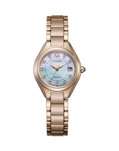 Citizen Ladies Eco-Drive Rose Gold Plating Mother of Pearl Bracelet Watch #