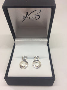 Sterling Silver Double Circuit Drop Earrings #19944