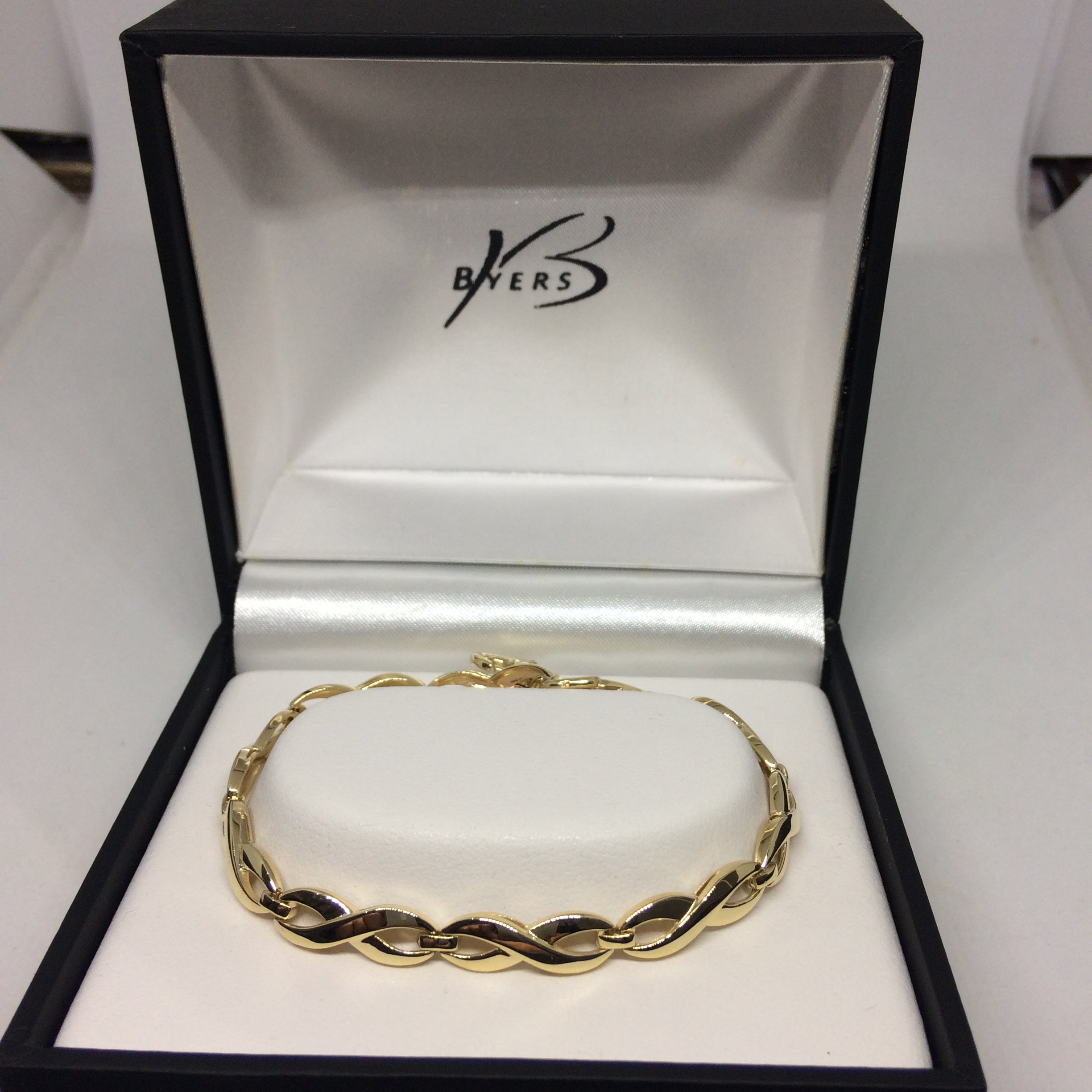 9ct Yellow Gold Solid Figure 8 Bracelet #21582