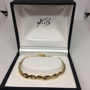 9ct Yellow Gold Solid Figure 8 Bracelet #21582