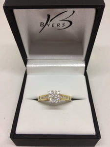 9ct Yellow Gold Multi Stone Diamond Engagement Ring TDW: .50 carats #19870