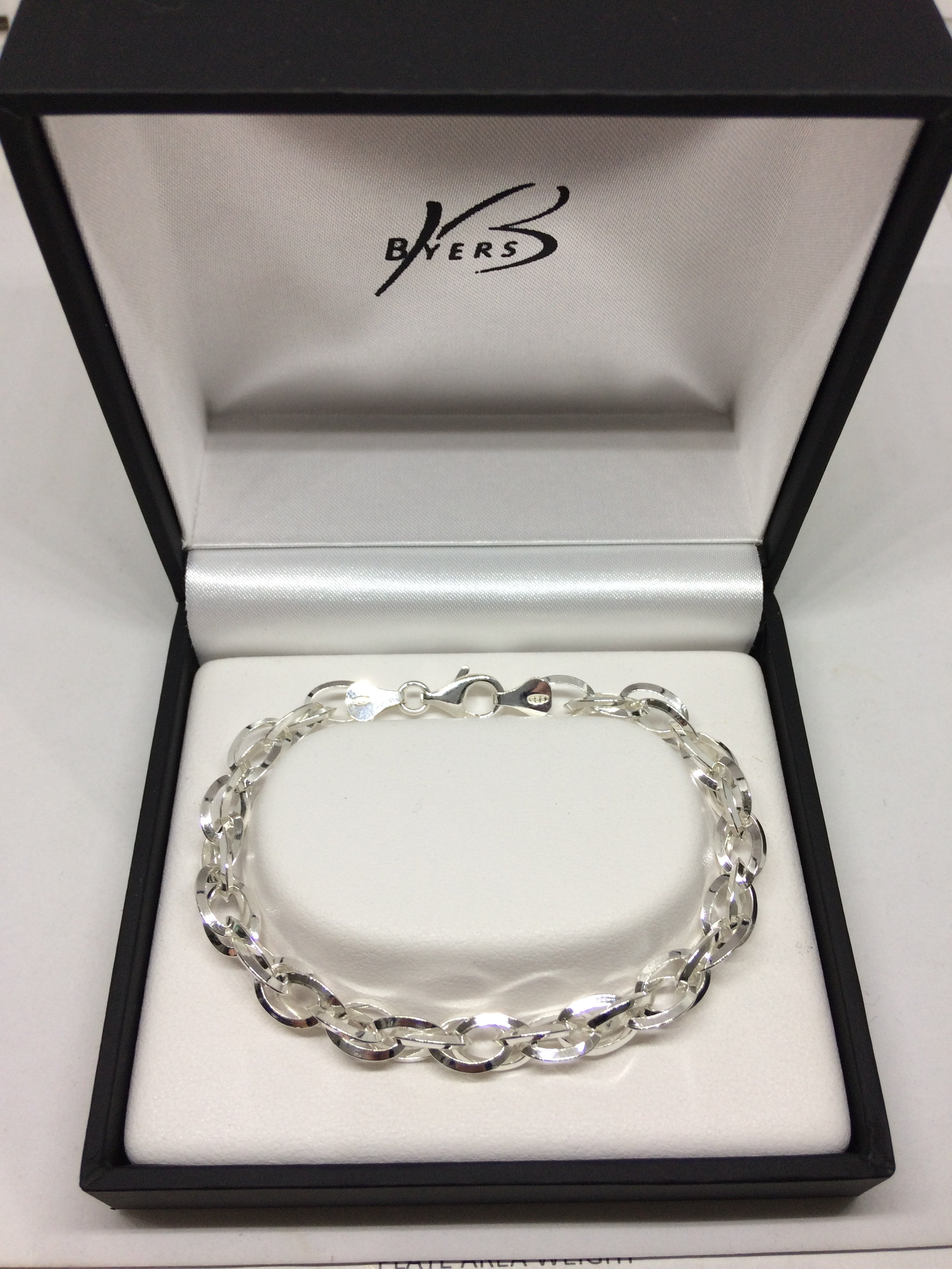 Sterling Silver Oval Double Link Bracelet  #