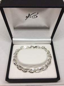 Sterling Silver Oval Double Link Bracelet  #