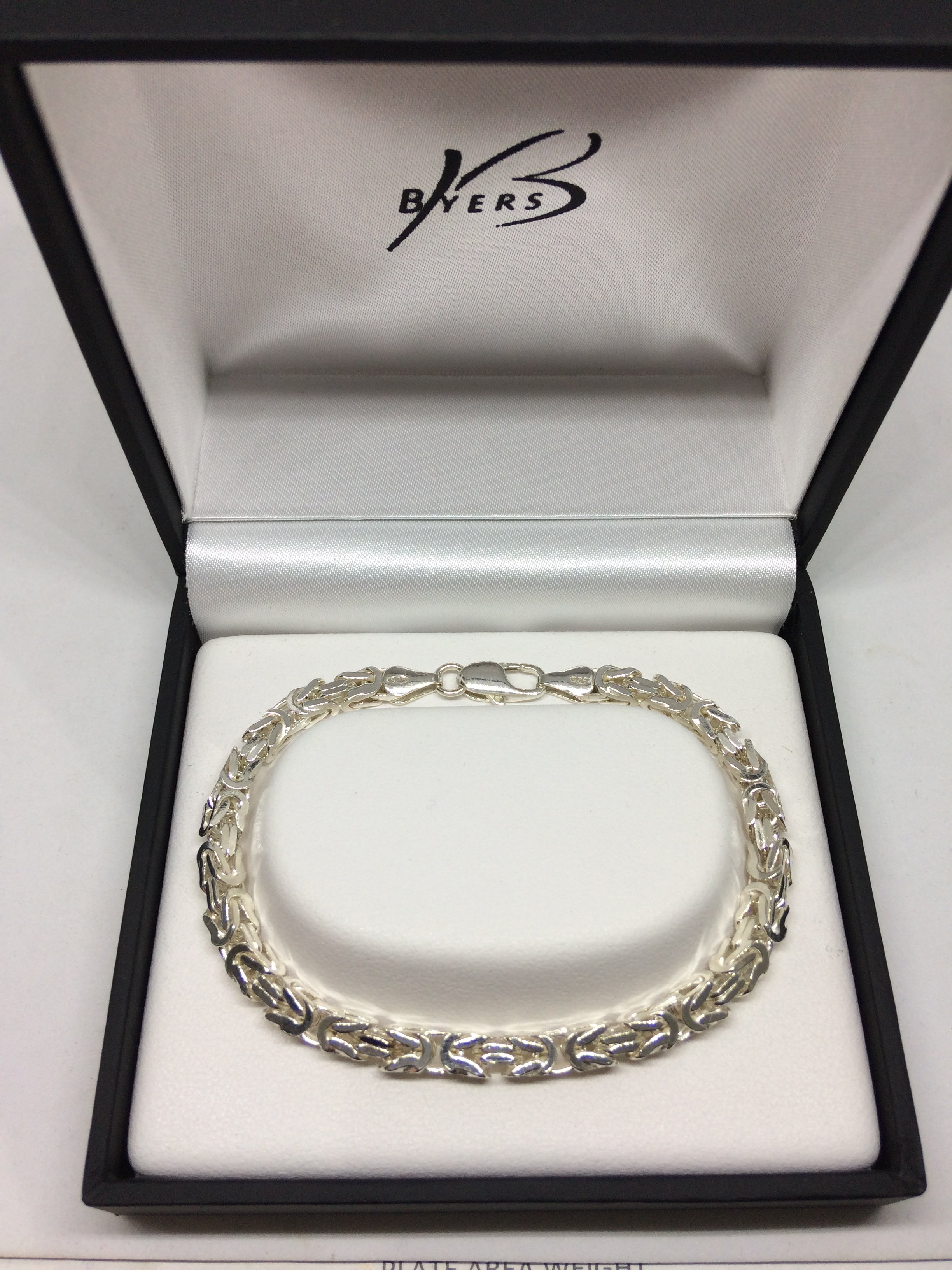 Sterling Silver (Medium Link)  Byzantine Bracelet #24004