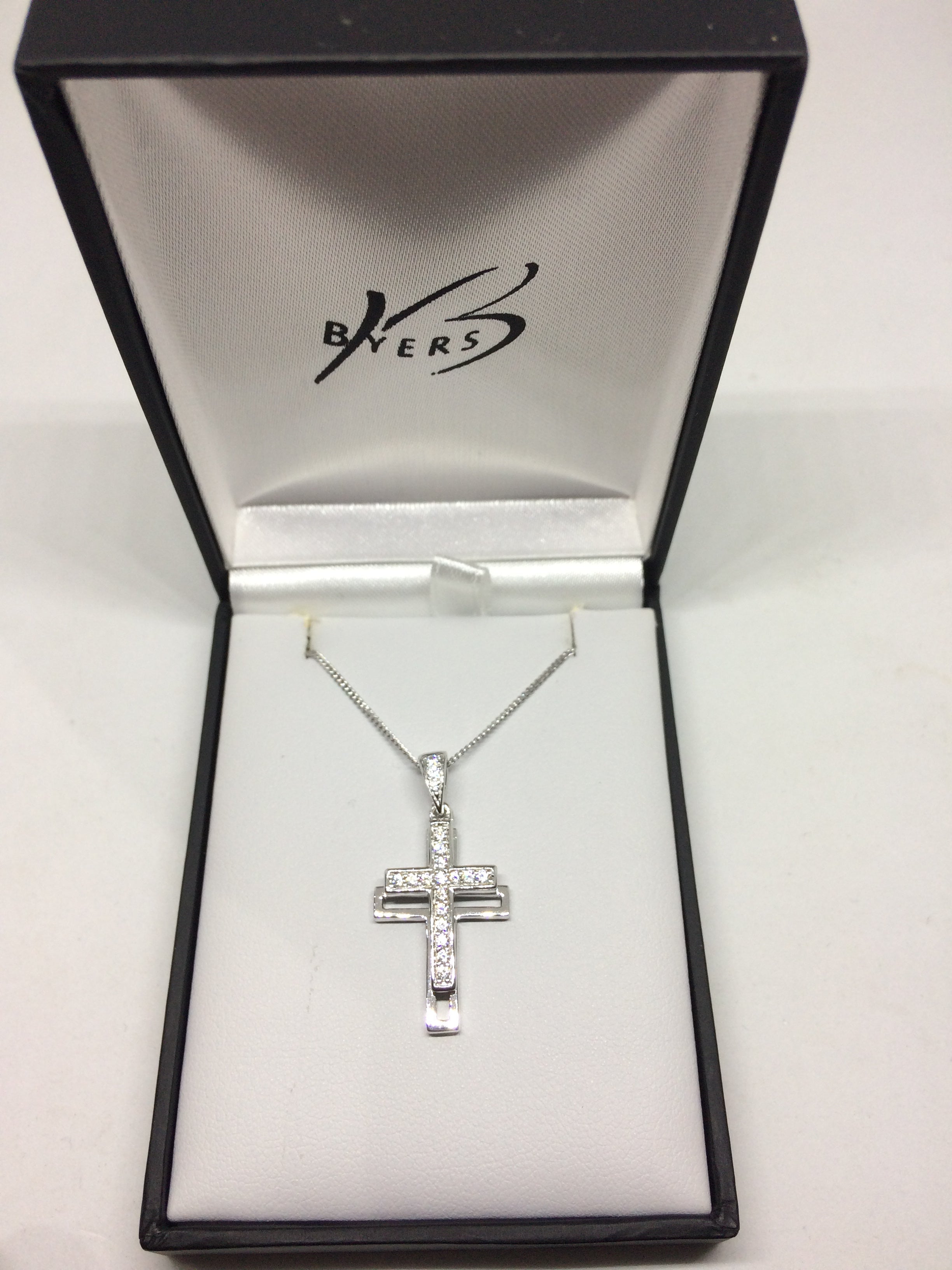 Sterling Silver Double Cross Pendant #