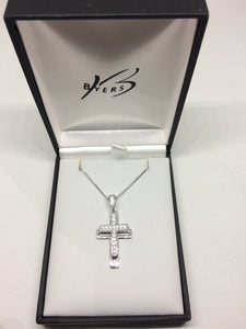 Sterling Silver Double Cross Pendant #22654