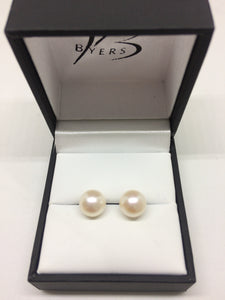 Sterling Silver Posts with Fresh Water Pearl Studs on 4mm to 8mm #