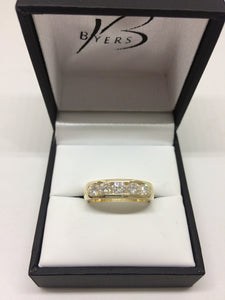 9ct Yellow Gold 5 Stone Diamond Channel Set Dress Ring #21793