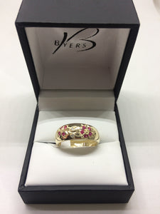 9ct Ruby & Diamond Antique Ring #22021