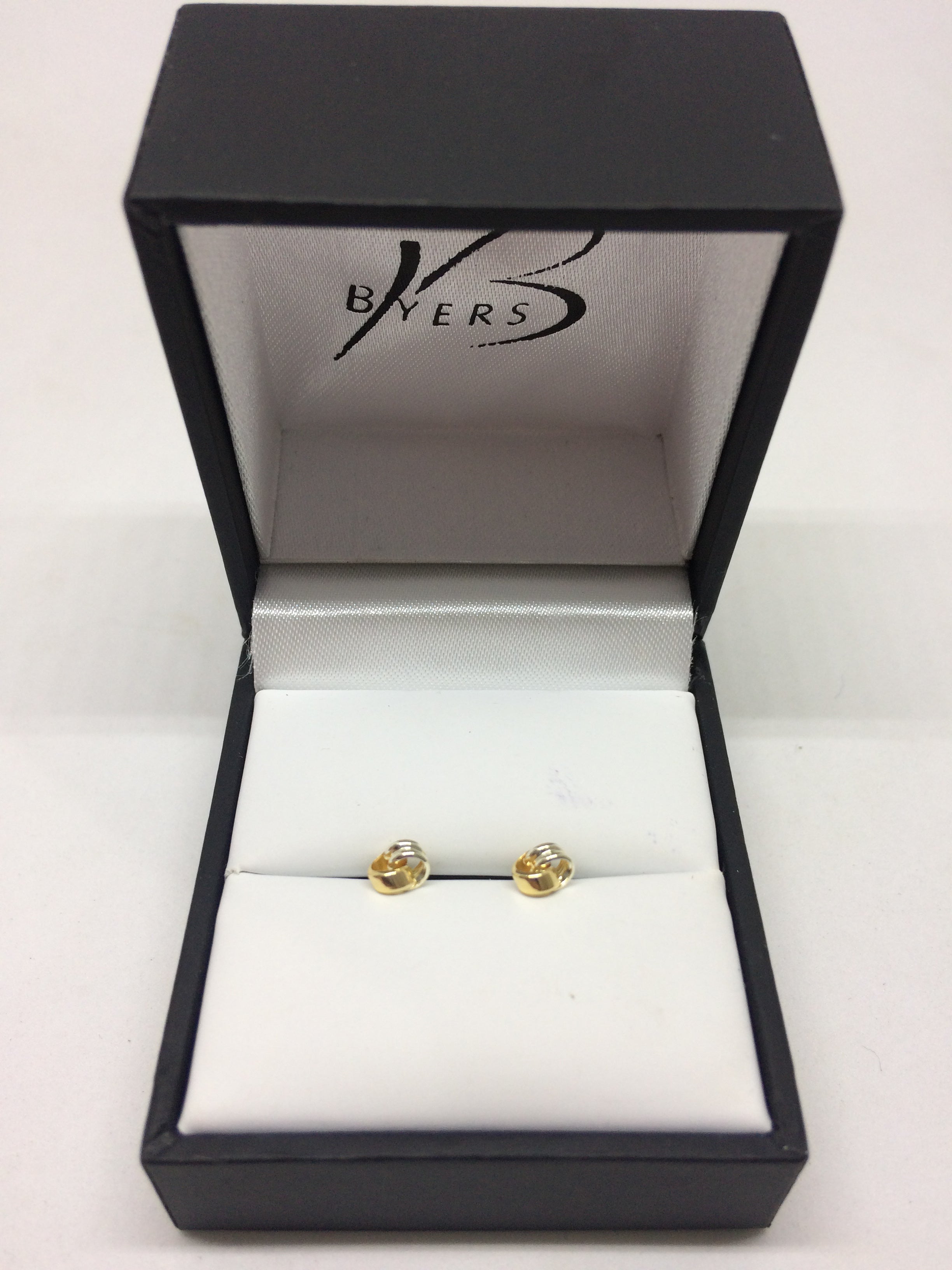 9ct Yellow & White Gold Knot Earrings #22023