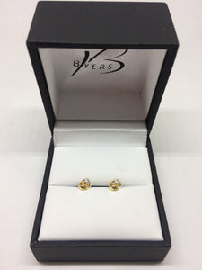 9ct Yellow & White Gold Knot Earrings #22023