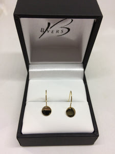9ct Yellow Gold Small Disc Drop Earrings #22186