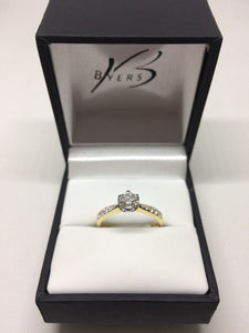 18ct Yellow Gold Diamond Solitaire Engagement Ring #17260