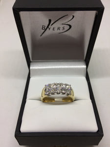 18ct Yellow Gold Multi Stone Diamond Claw Set Engagement/Dress Ring #23261