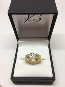 18ct Yellow Gold Channel Set Diamond Dress Ring #2175