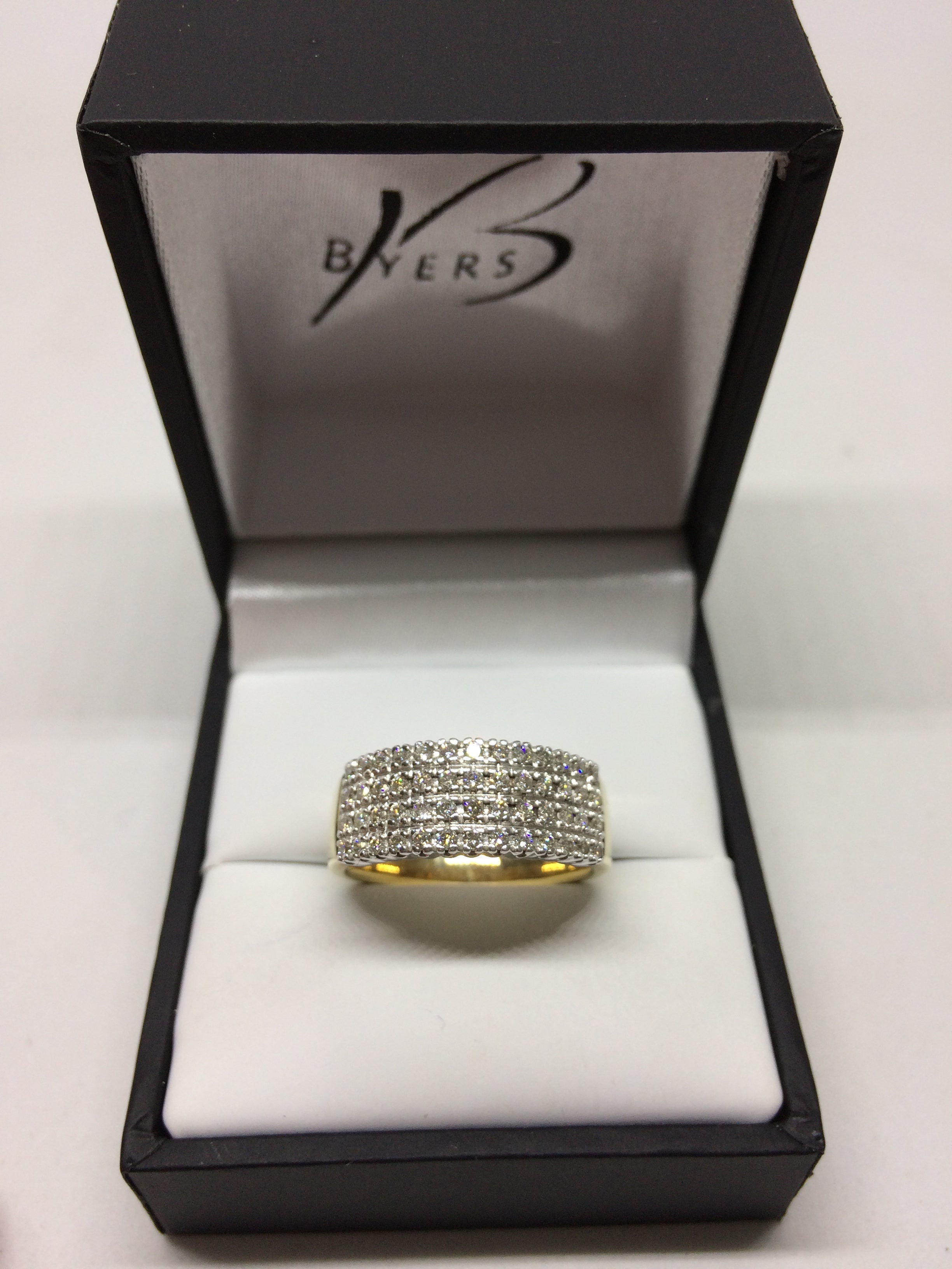 9ct Yellow Gold Multistone Diamond Dress Ring #19806