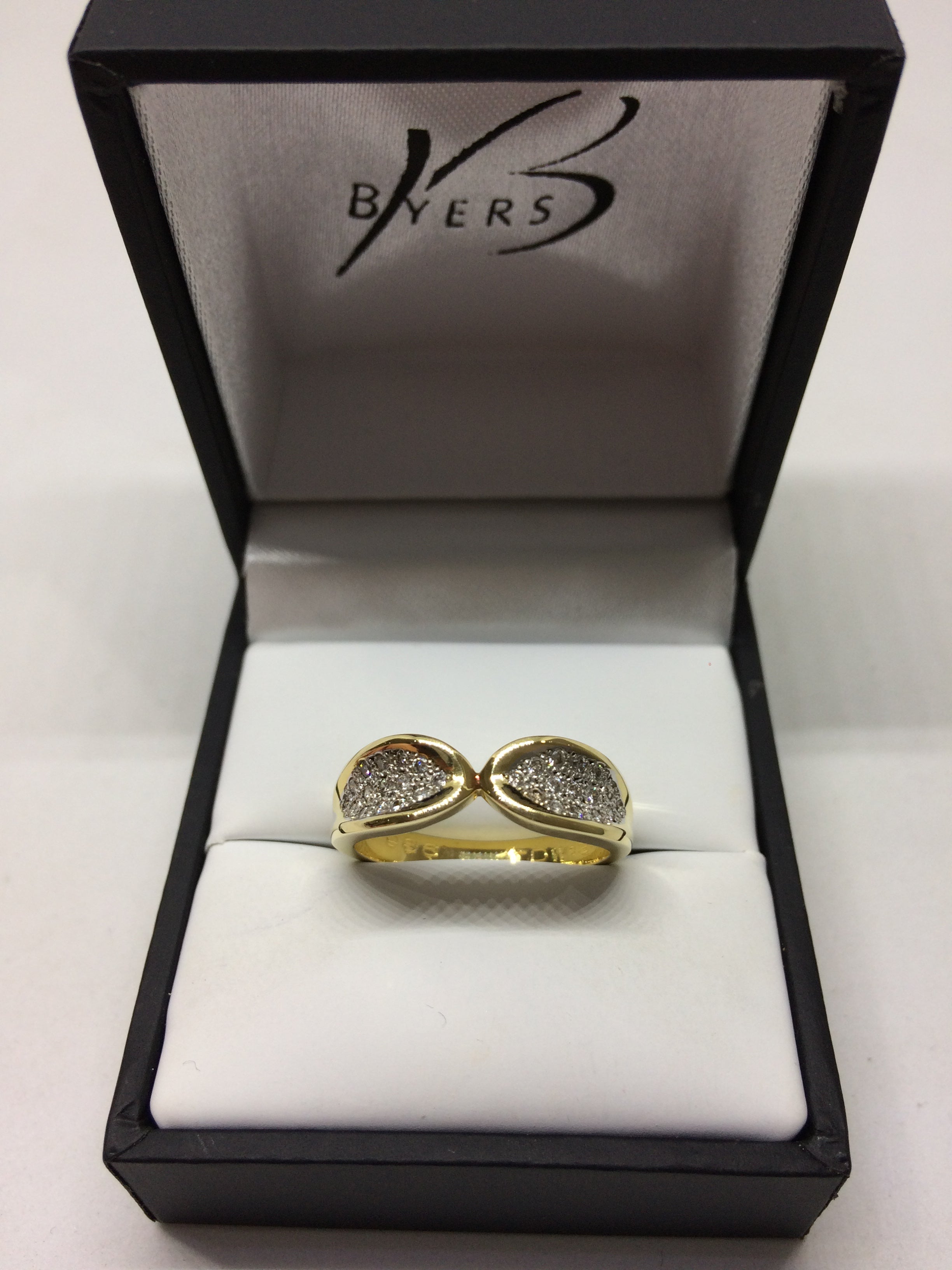 18ct Yellow Gold Diamond Pave Set Dress Ring #10062