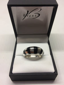 Sterling Silver Dome Onyx Dress Ring #15136