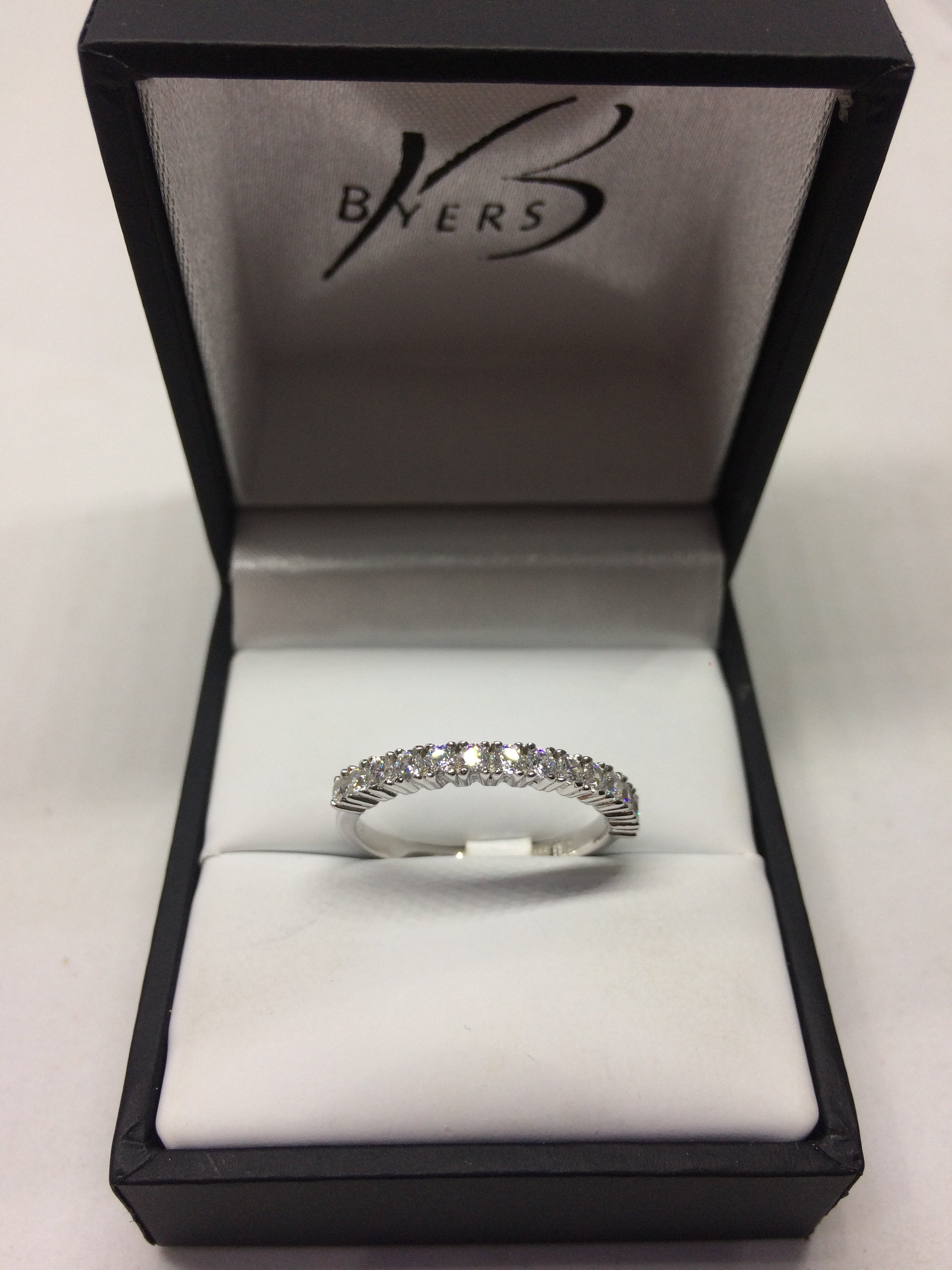 Sterling Silver CZ Band Dress Ring #