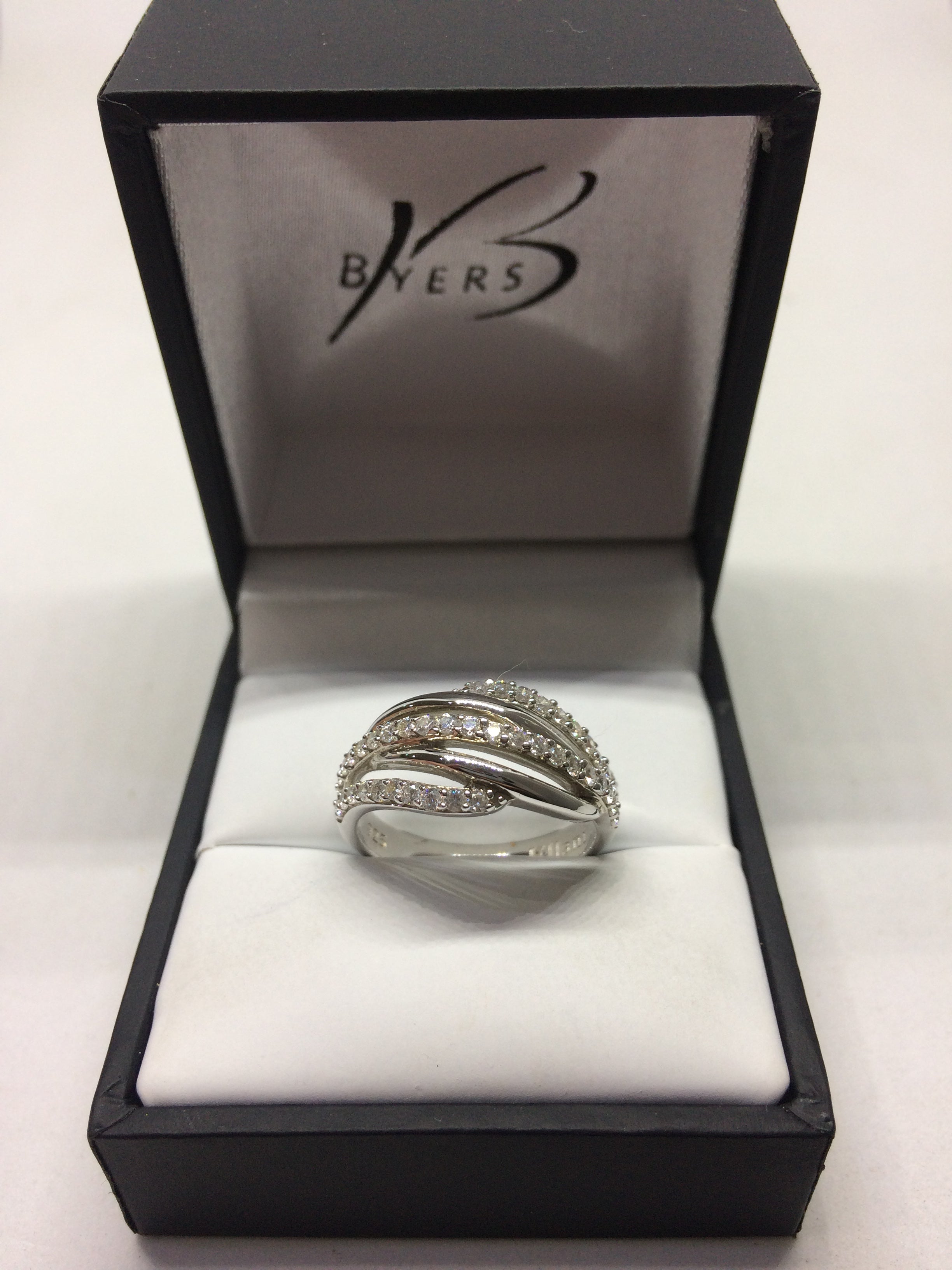 Sterling Silver CZ Multistone Dress Ring #